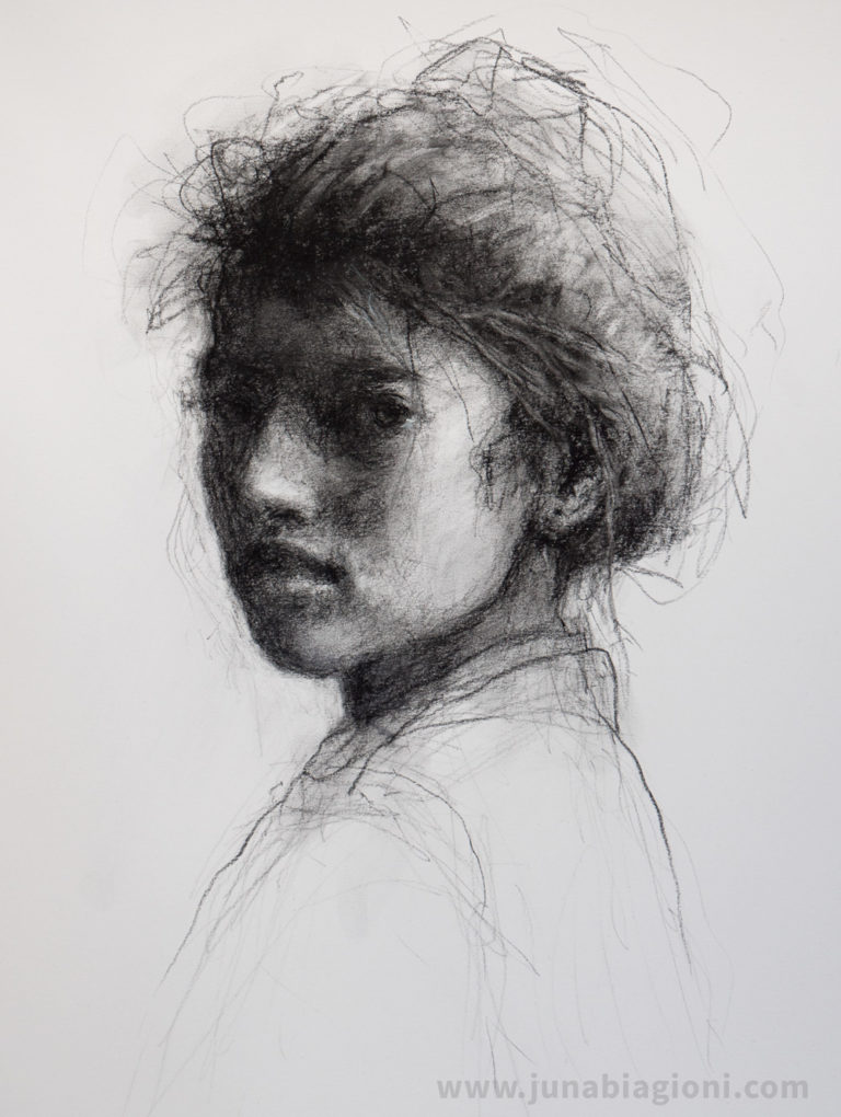 Charcoal Portrait Juna Biagioni Art