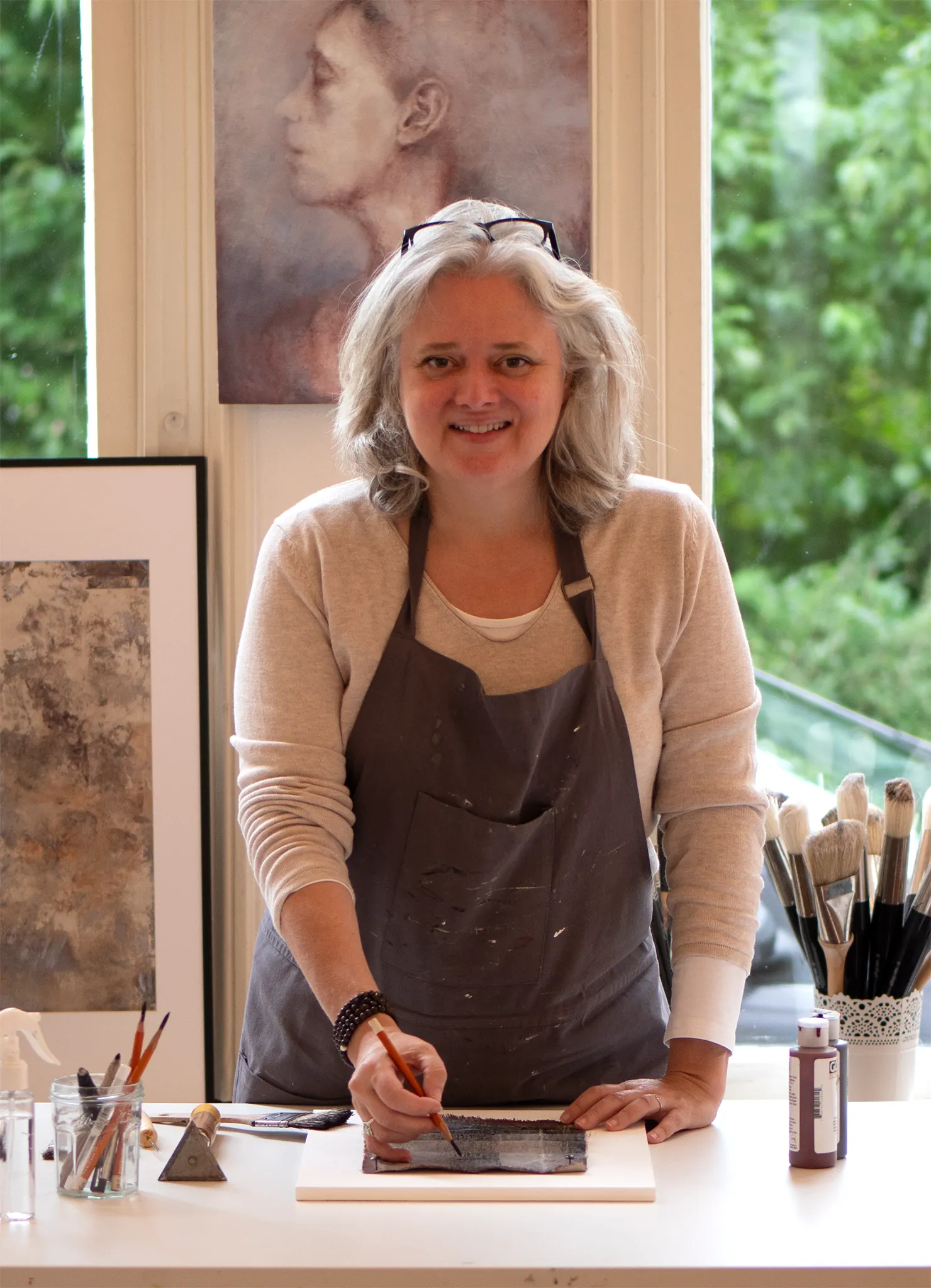 Juna Biagioni in her studio